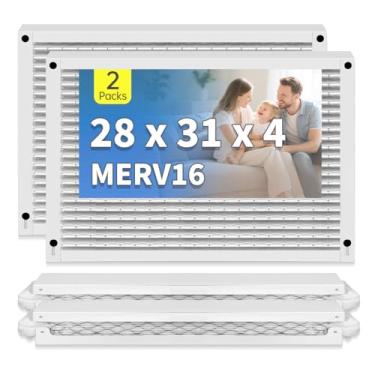 Imagem de Filtro de substituição 516 AC Air 31 x 28 x 4 para purificadores de ar para toda a casa, modelo 510 1510 2516, kit de trilho atualizado, moldura de substituição, forno HVAC, ar-condicionado, ar