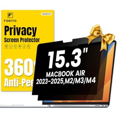 Imagem de F FORITO Pacote com 2 telas de privacidade de 360° compatíveis com MacBook Air de 15,3 polegadas (2023-2025, M2, M3, M4), proteção para os olhos, antirreflexo, antiluz azul, fosco, para computador