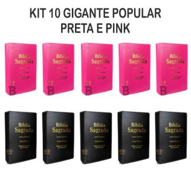Imagem de Kit 10 Gigante Luxo Popular Preta e Pink - Com Harpa - Palavras de Jes