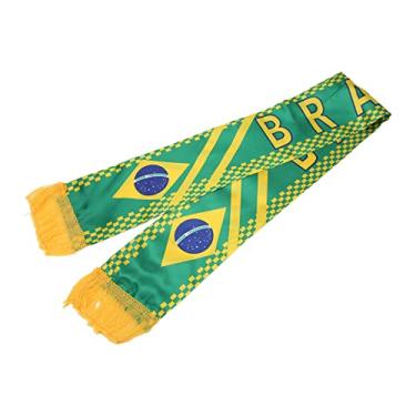 Imagem de Cachecol de Futebol da Copa do Mundo de 2022, Cachecol de Poliéster Resistente à Sujeira para Presente íntimo da Copa do Mundo (Brasil)