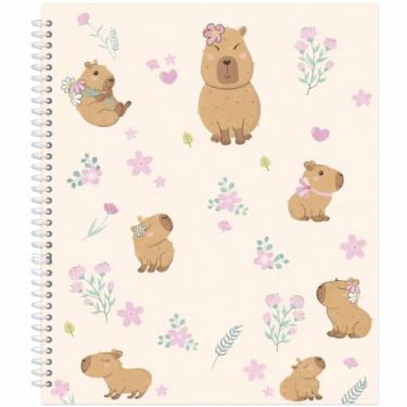Imagem de Caderno Universitário Espiral 1 Matéria Capivara 160 Folhas – Estampa Sortida