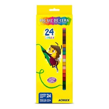 Imagem de Big Giz de Cera Abelhinhas C/ 24 Cores 224gr Ref. 09127 Acrilex (24 unidades)