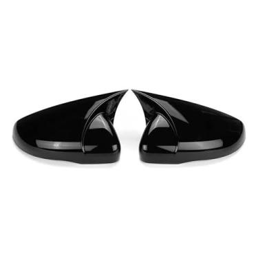 Imagem de Retrovisor do carro espelho lateral capa asa tampa exterior porta caso guarnição de fibra de carbono olhar compatível com vw golf 6 mk6 gti gtd 2009-2013(Gloss Black)