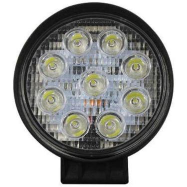 Imagem de Farol De Milha 9 Leds Universal Redondo 27W 6000K 12V 24V Ti