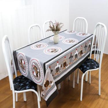 Imagem de Toalha de Mesa Térmica Impermeável 04 Lugares Estampada - TapeteMalha,