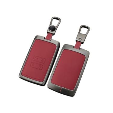 Imagem de Capa Protetora De Couro De Liga De Zinco Para Chave De Carro Compatível Com Dacia Logan Sandero Duster Lodgy Spring Jogger Acessórios Para Automóveis(B-red chain)