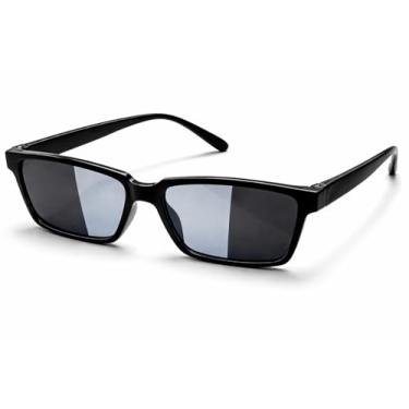 Imagem de Óculos retrovisores | Óculos de espionagem | Óculos de sol com visão reversa | Óculos de sol retrovisores espiões | Óculos escuros secretos | Lentes internas espelhadas | Preto | Tamanho único