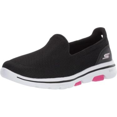 Imagem de Tênis feminino Skechers Go Walk 5-15901, Black/Hot Pink, 8