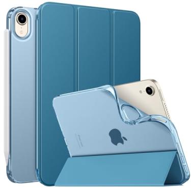 Imagem de MoKo Capa para iPad mini 7 (A17 Pro) 2024, iPad mini 6ª geração 2021 (8,3 polegadas), iPad mini 6, capa traseira fosca translúcida de TPU macio para iPad mini 7th, KBW azul pavão