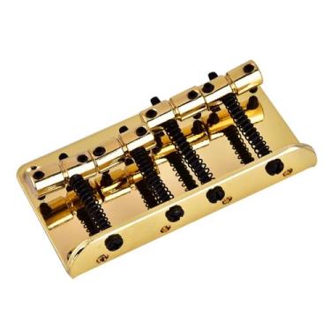 Imagem de Generic Precisão de Ponte de Baixo Resistente de Metal para Baixo Elétrico de Quatro Cordas, Fácil Montagem para Músicos, Material Premium (Ouro)