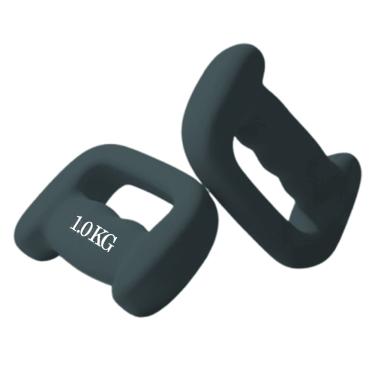 Imagem de Dumbells Boxing De 1kg Peso Mao Revestido Musculacao Academia Fisoterapia Pilates Treino Fitness Exercicio Fisico Preto