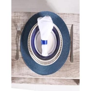 Imagem de KIT 6 PS JOGO AMERICANO SOUSPLAT REDONDO 38cm(Azul Marinho)