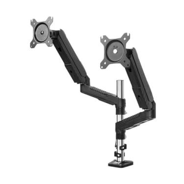 Imagem de Braço para monitor de 15 a 27 polegadas, suporte ergonômico para monitor duplo de movimento completo com grampo C e VESA 75/100 mm, máx. 6,5 kg cada braço, acessórios de mesa (40 cm)