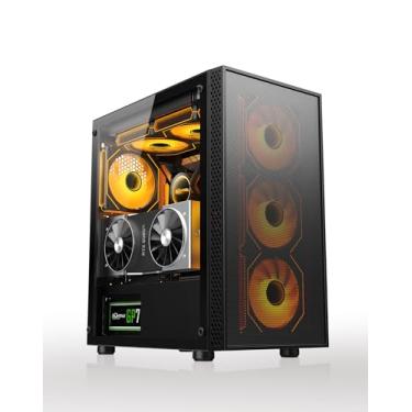 Imagem de Capa Micro ATX para PC | Mini Torre Suporte para GPU Vertical | Ventilador RGB Pré-Instalado 120 mm * 1 | Chassi de Desktop ITX para MATX/ITX | 240 RAD | GPU de 320 mm | Altura do Cooler da CPU de 165