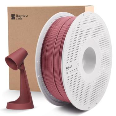 Imagem de ENOMAKER Bamboo Lab – Filamento para impressora 3D de carbono PLA-CF – Vermelho Urgundy 14200, 1,75 mm 1kg com carretel reutilizável, filamento de impressão 3D reforçado com PLA de fibra de carbono