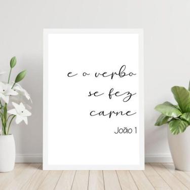 Imagem de Quadro E O Verbo Se Fez Carne 45X34Cm - Vidro Moldura Branca