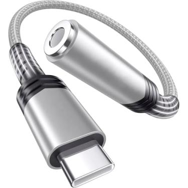 Imagem de Adaptador Fone Type C USB C P2 3.5mm Com Chip Dac Para Audio e Microfone Compatível Com Samsung iPad Xiaomi Celular Universal Cabo Tipo-C Para P2 Fone de Ouvido USB-C