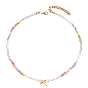 Imagem de tincolia Colar clássico de 26 letras com pingente de tartaruga com contas e clavícula feminina, acessórios de festa e presente