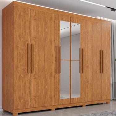Imagem de Guarda Roupa 8 Portas com Espelho 4 Gavetas Milano Imop Moveis