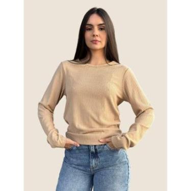 Imagem de Blusa Canelada Manga Longa Ajustada Dzarm-Feminino