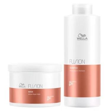 Imagem de Kit Wella Professionals Fusion Shampoo + Máscara Tamanho Profissional-Unissex