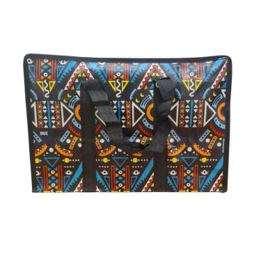 Imagem de Bolsa Mala Sacola Feira Viagem Armazenamento Multiuso Dobrável Em Lona Impermeável Com Ziper