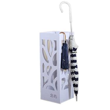 Imagem de Guarda-chuva branco quadrado, entrada, sala ou corredor, suporte de guarda-chuva moderno, guarda-chuva longo e guarda-chuva dobrável, guarda-chuva de 20 x 19 x 55 cm