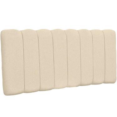 Imagem de Cabeceira Cama Box Painel Casal 140 cm Dubai W01 Linho Cru - Lyam Decor