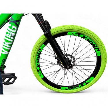 Imagem de Bicicleta Aro 26 Vikingx Tuff X25 Freeride Freio Hidráulico 21v Aros Vmaxx Dh Pneu Flame - Verde