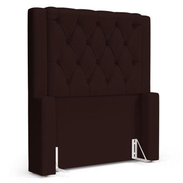 Imagem de Cabeceira Atena Para Cama Box Solteiro 90cm Capitonê Com Frame Sintético Marrom - Desk Design