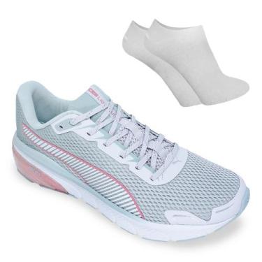 Imagem de Kit Tênis Puma Cell Lightpulse Feminino + Par de Meia, Azul, 37