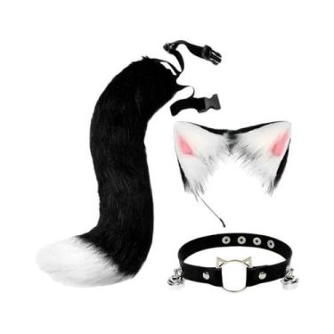 Imagem de Conjunto De Orelhas De Raposa plus Size Com Luvas De Pata Para Cosplay