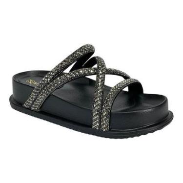 Imagem de Sandália Santinelli Papete Strass 1550-001 Preto-Feminino