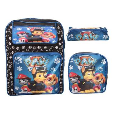 Imagem de Kit Mochila Infantil De Costas Masculina Creche Passeio M - Plike