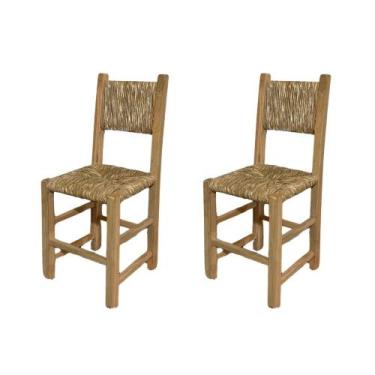 Imagem de Kit 2 Cadeiras com Assento e Encosto de Palha - Floresta Carpintaria