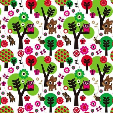 Imagem de Papel De Parede Floresta Animais Adesivo Quarto Infantil - LRP