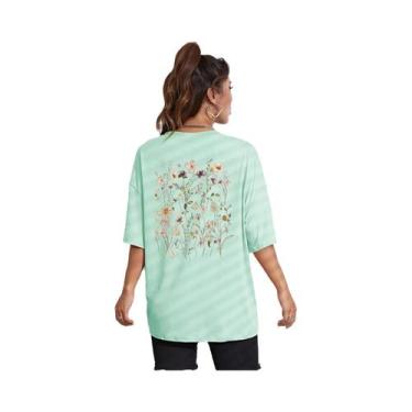 Imagem de Camisetas Femininas De Algodão Macio Com Estampa Floral, Casuais, Resp