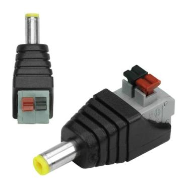 Imagem de 10X Conector P4/Dc Macho Com Borne 2.1 5.5Mm Engate Rápido - Connect P