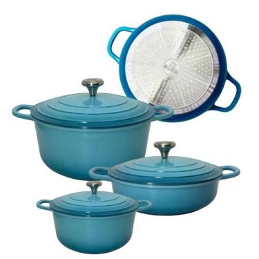 Imagem de Conjunto De 3 Panelas Caçarola Indução Florença Cerâmica Antiaderente 