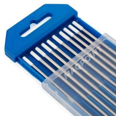 Imagem de 2 Eletrodo Tungstênio Tig Ponta Branca 0,8% Zircônio 1,6mm + 2 Eletrod