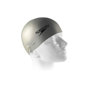 Imagem de Touca de Natação, Speedo, Flat Cap, Silicone Resistente com Encaixe Confortável,Tamanho Único - Cinza Prata
