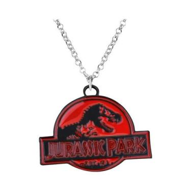 Imagem de Chaveiro Retrô Jurassic Park Com Padrão Clássico De Dinossauro E Logo 