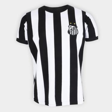 Imagem de Camisa Retrô Santos 1974 Athleta Masculina, Preto, Branco, M