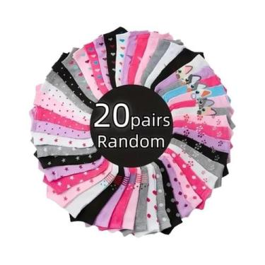 Imagem de Meias De Tornozelo Femininas Com Estampa De Coração, Coloridas, Para O