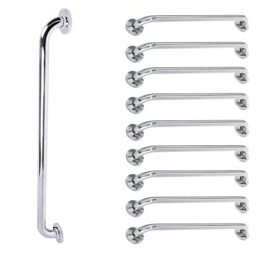 Imagem de Barra de Apoio Alca 80cm kit 9 Uni Acessibilidade Deficiente Cadeirante Idoso Box Banheiro Corrimao Corredor Seguranca