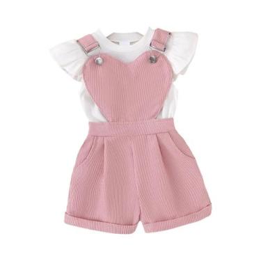 Imagem de Conjunto De Calças Brancas Com Top Para Meninas, Fofo E Confortável, P