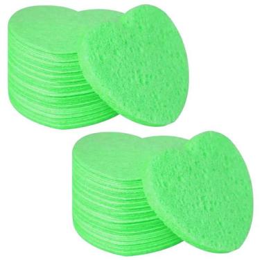 Imagem de Esponjas faciais Spunspon Heart Shape, celulose natural, 100 unidades