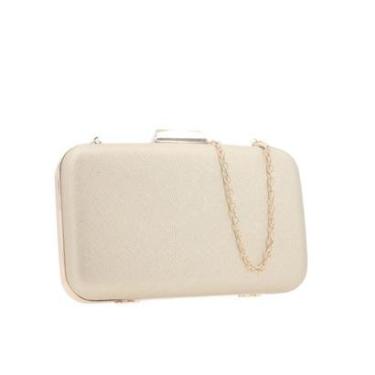 Imagem de Bolsa Festa Feminina Clutch Estruturada com Corrente Dourada-Feminino