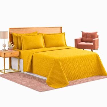 Imagem de Colcha Cocha Cobre Leito Jogo Roupa Cama Casal Padrao 3 Pçs Matelado B