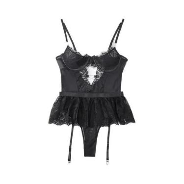 Imagem de Conjunto De Lingerie Sexy Com Sutiã Push Up, Calcinha De Renda, G-stri